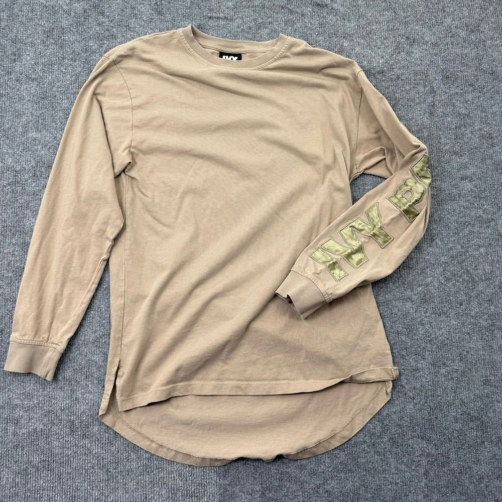 Ivy Park Long Sleeve Tee Women XS Tan Beyonce Athleisure Gorpcore Streetwear